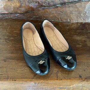 Coach Black Leather Ballet Flats